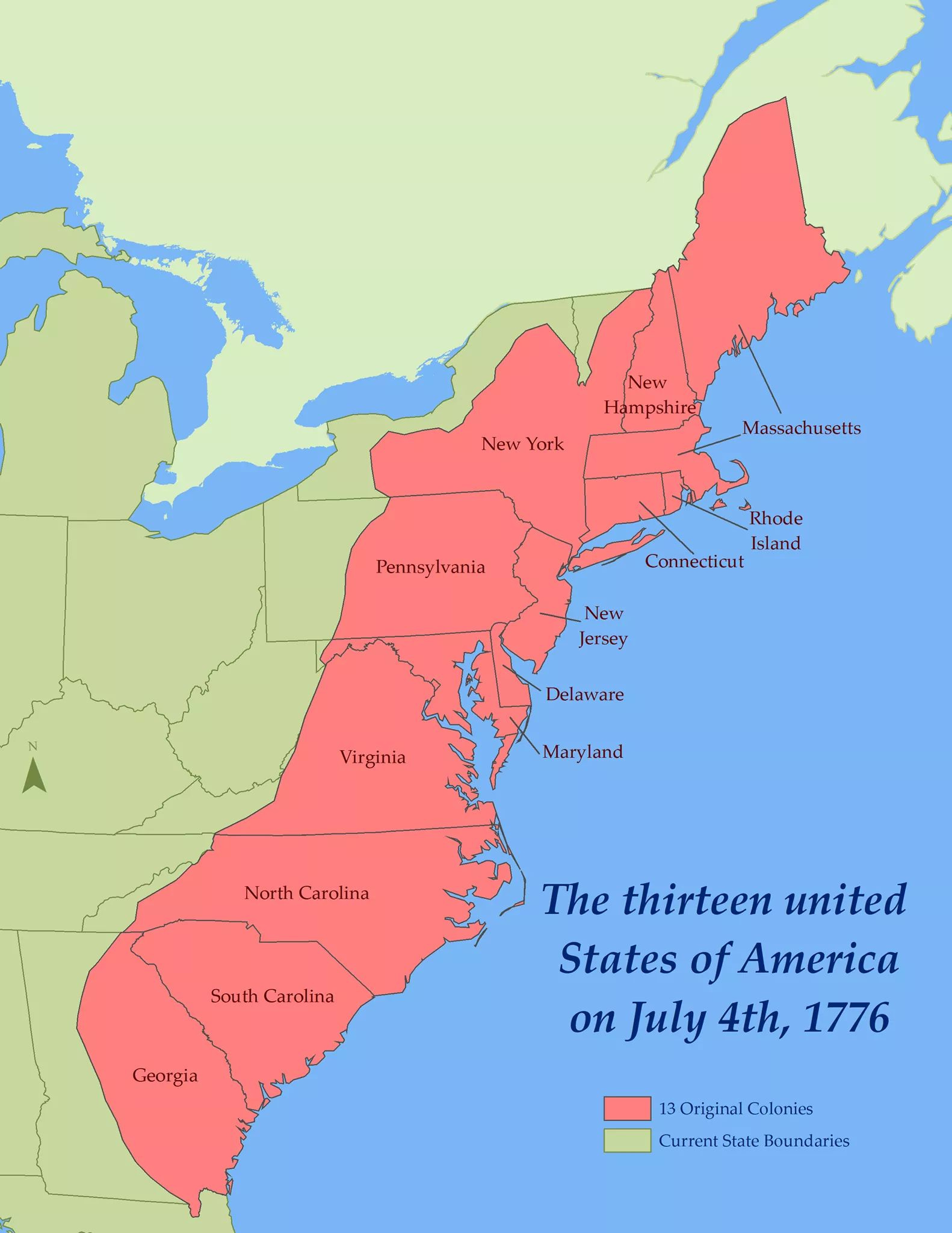 Karte Der Usa Am 4. Juli 1776 : R/Mapporn for Map Of The Usa In 1776