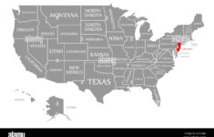 Karte Von Usa, New Jersey In Den Rot Markierten Stockfotografie regarding New Jersey On A Map Of The Usa
