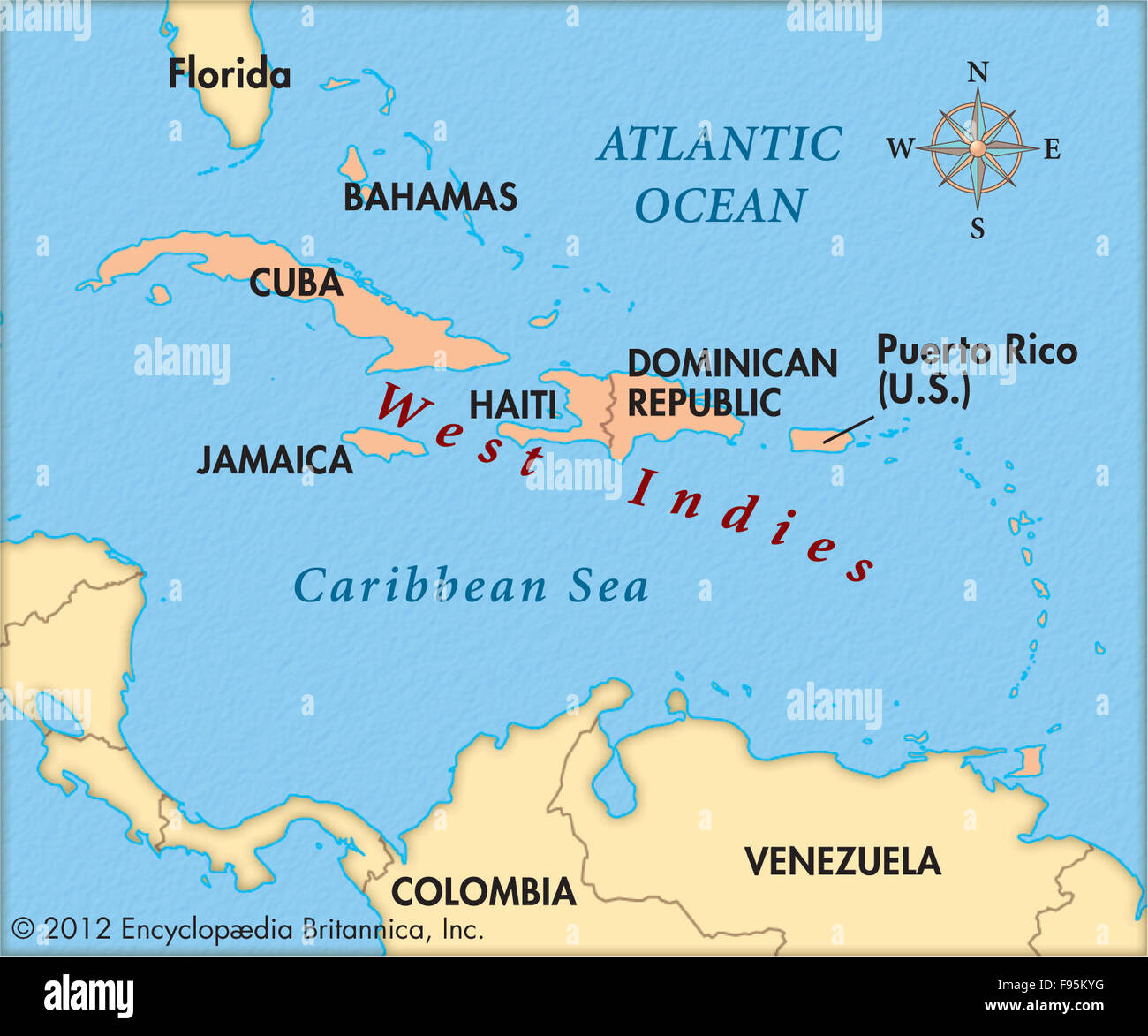Karten Der Dominikanischen Republik -Fotos Und -Bildmaterial In with regard to Map Of West Indies And Usa