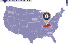 Kentucky State Auf Usa Karte. Flagge Und Karte Von Kentucky. Us with regard to Kentucky On The Map Of Usa