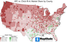 Kfc Vs. Chick-Fil-A Restaurantsus County: Brilliant Maps intended for Map of Chick Fil A&#039;s In the USA
