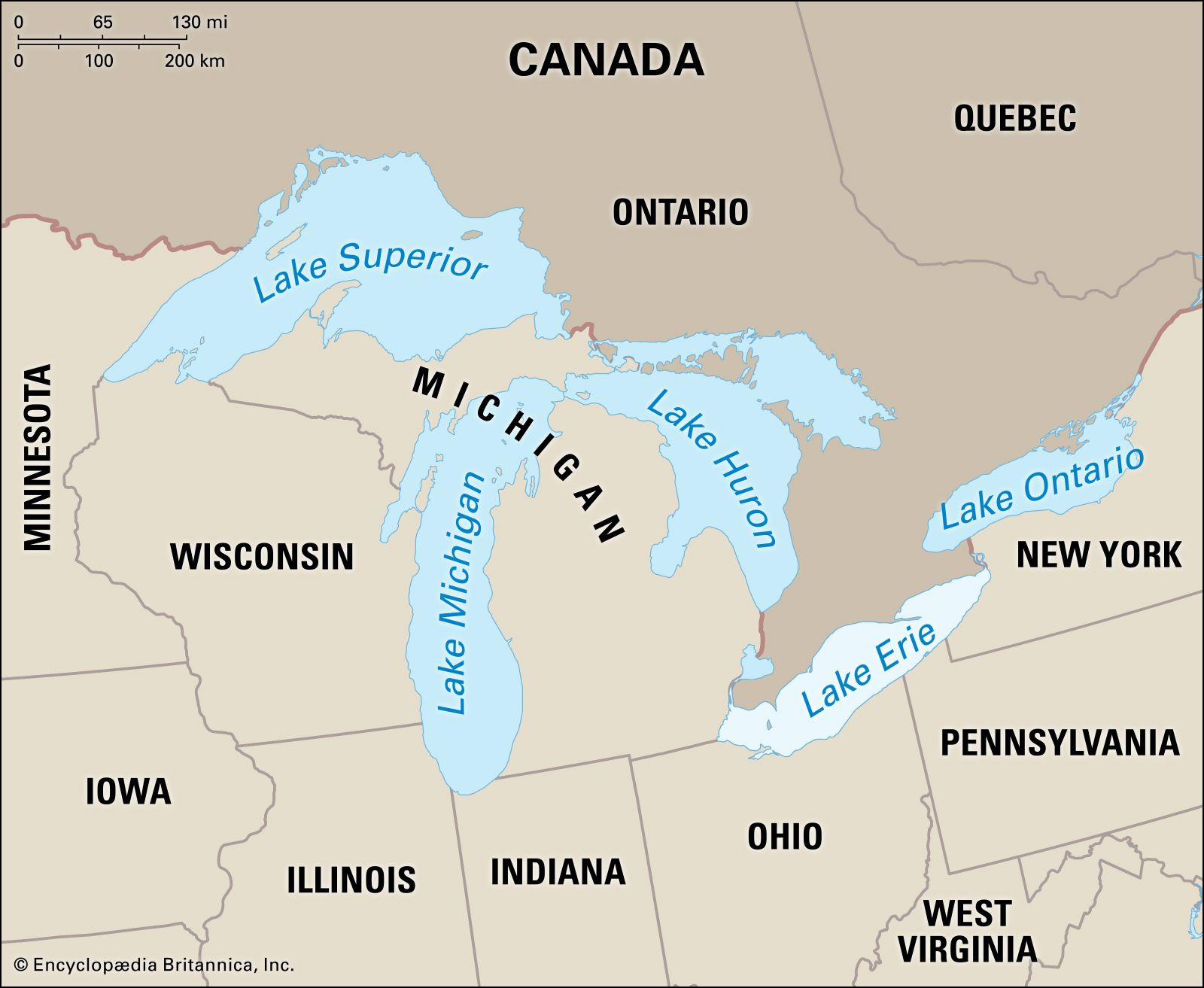 Lake Erie | Map, Location, Depth, &amp;amp; Facts | Britannica with regard to Lake Erie On Map of USA