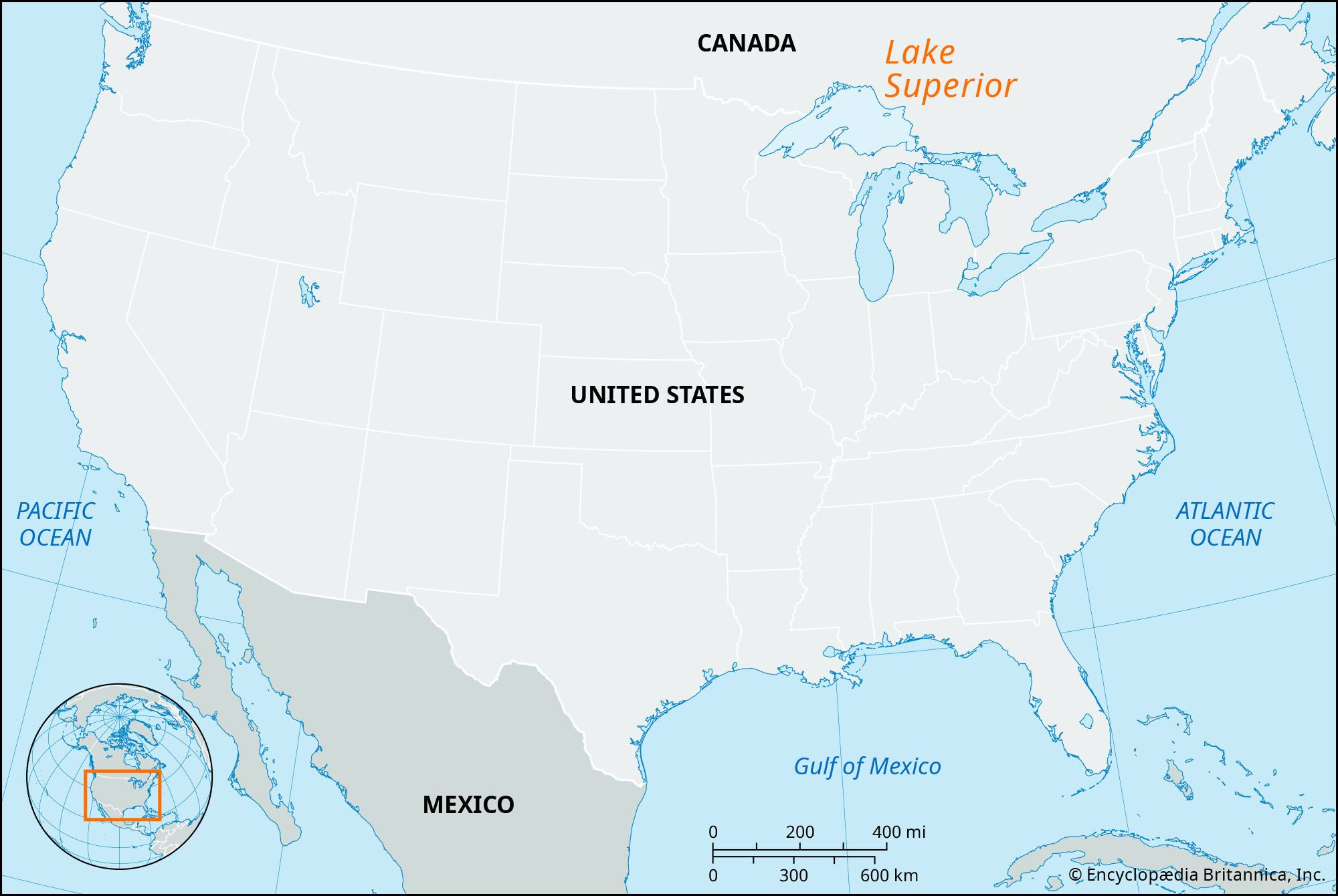 Lake Superior | Islands, Depth, Size, Map, &amp;amp; Facts | Britannica in Lake Superior On Map of USA