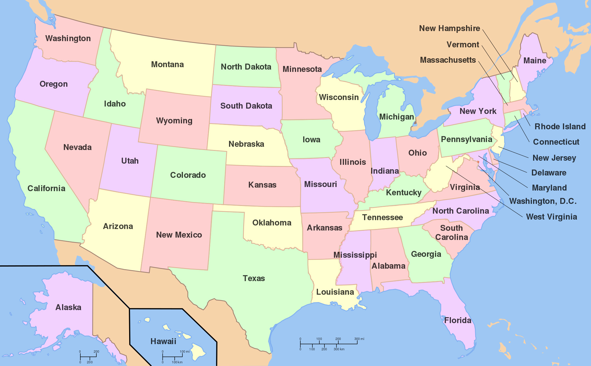 Large Administrative Map Of The Usa | Usa (United States Of regarding Large Map Of Usa With States