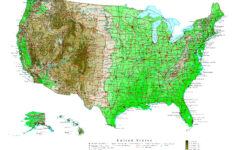 Large Detailed Elevation Map Of The United States With Roads And throughout Elevation Map Of Usa With States