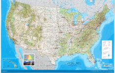 Large Detailed Road And Topographical Map Of The Usa. The Usa throughout Topographic Map Of Usa With Highways