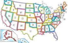 Large Usa Map Set – 50 States – Multi-Color – Classful inside Labeled Map Of Usa With Abbreviations