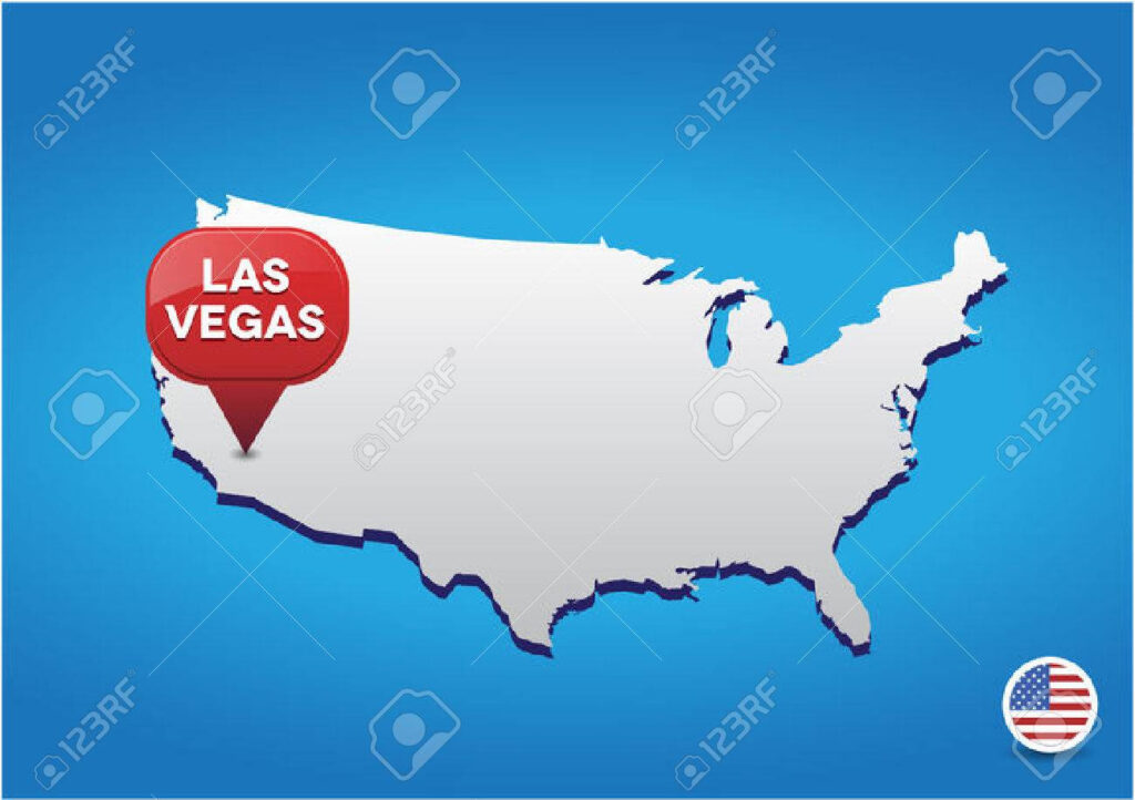 Map of USA Showing Las Vegas