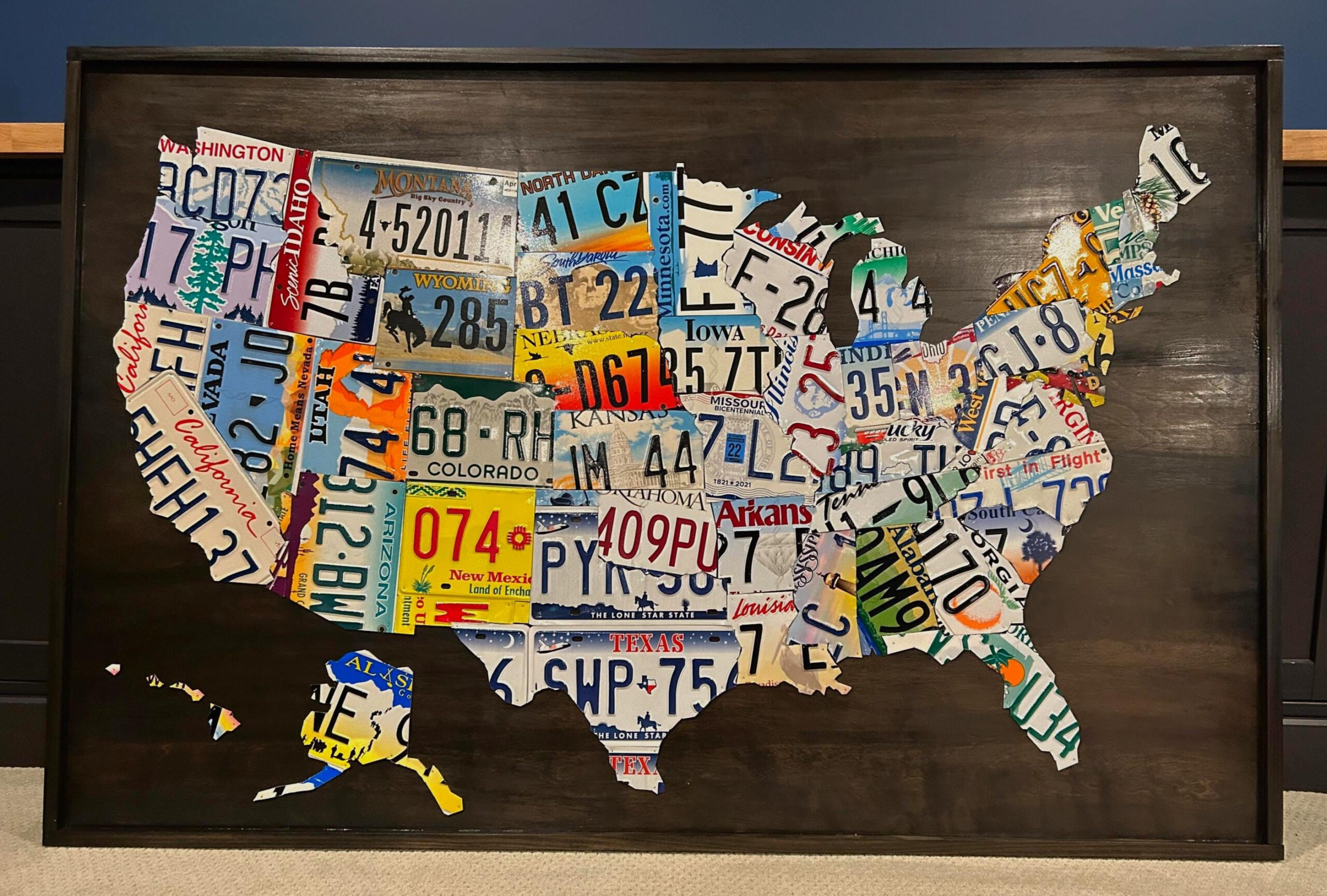License Plate Map Of The United States | Usa Map | Metal Wall Art within Real License Plate Map of USA