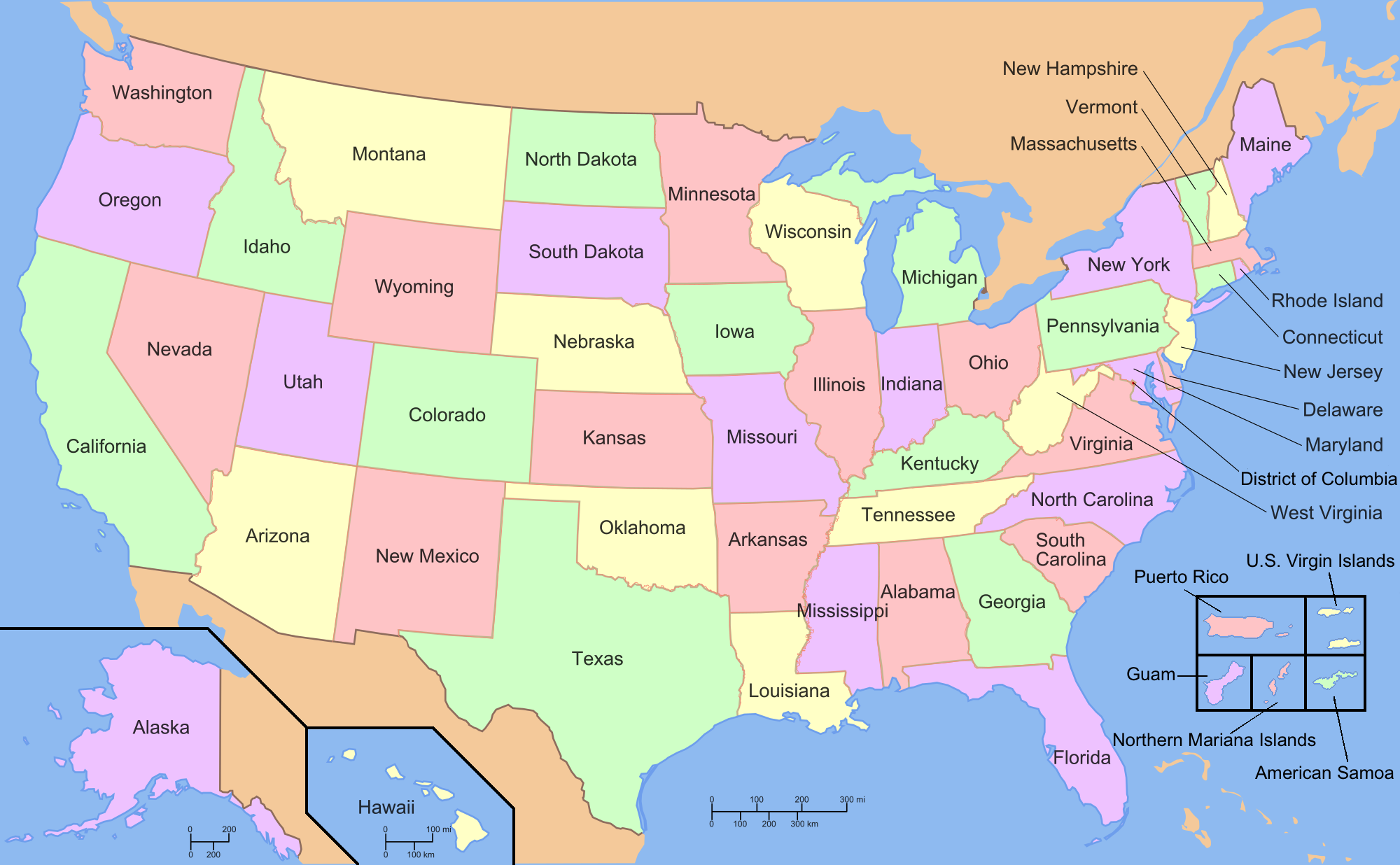 List Of States And Territories Of The United States - Wikipedia inside Map Of All States Of Usa