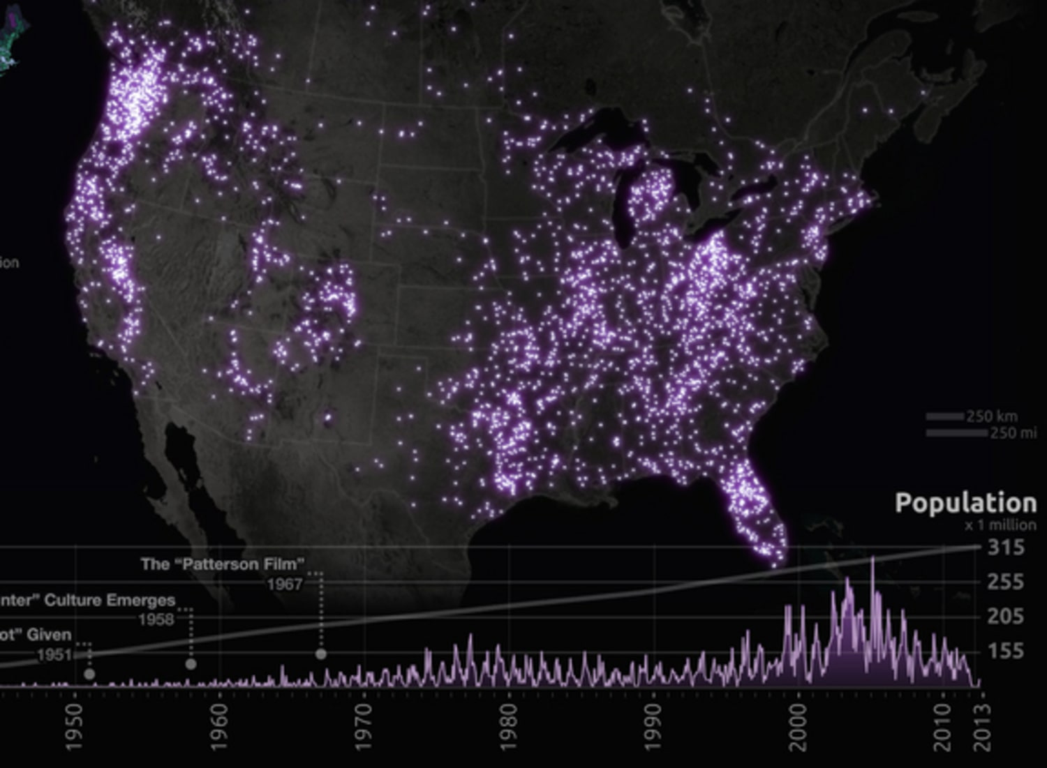 Looking For Bigfoot? Follow This Map — Others Have Seen &amp;#039;Em There regarding Map of Bigfoot Sightings In USA