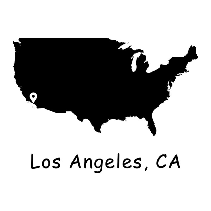 Los Angeles On Map of USA
