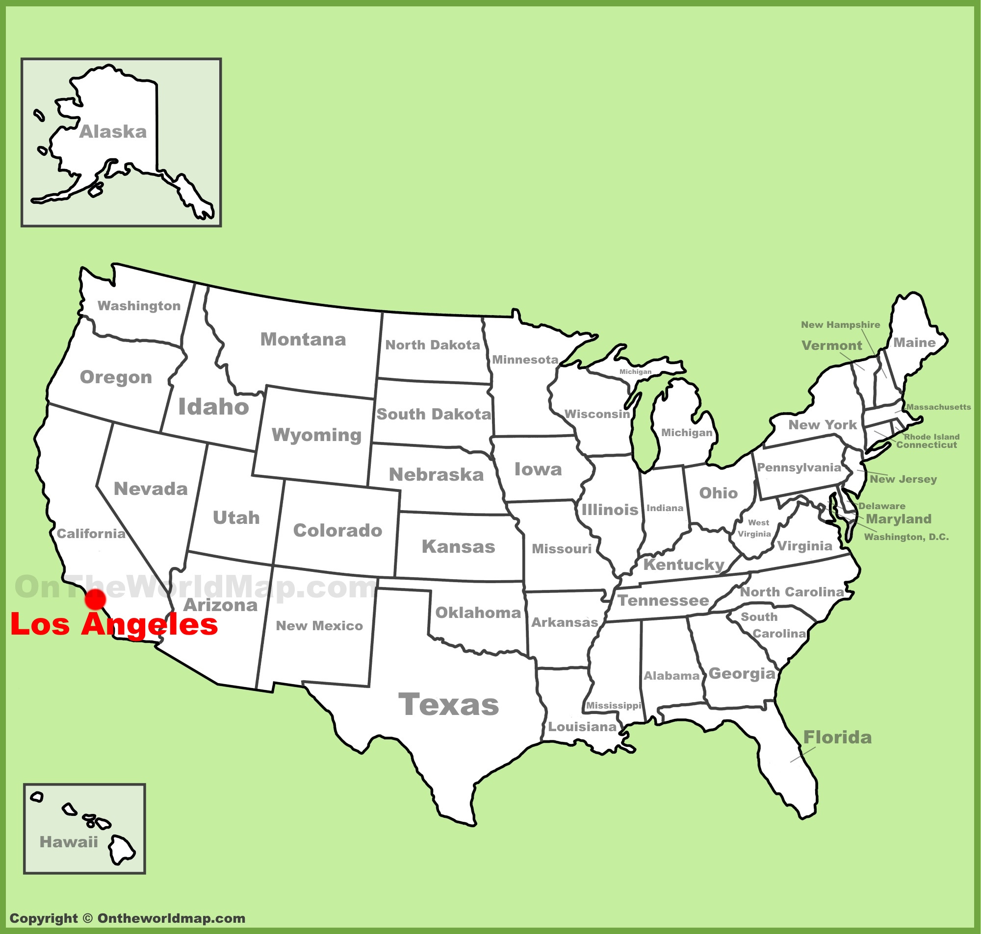 Los Angeles Location On The U.s. Map - Ontheworldmap inside Los Angeles On the Map of USA