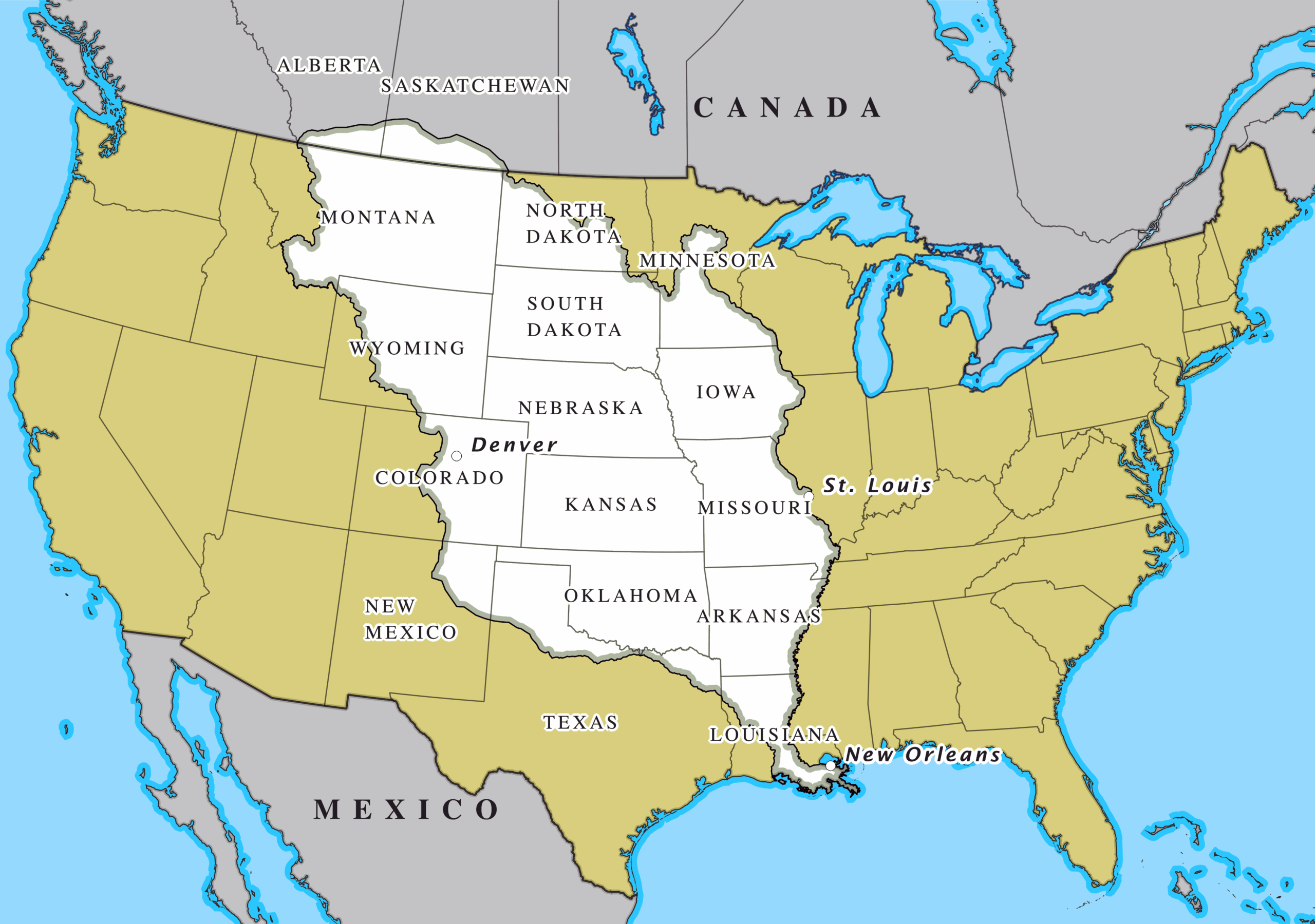 Louisiana Purchase - Wikipedia within Map of USA Before Louisiana Purchase