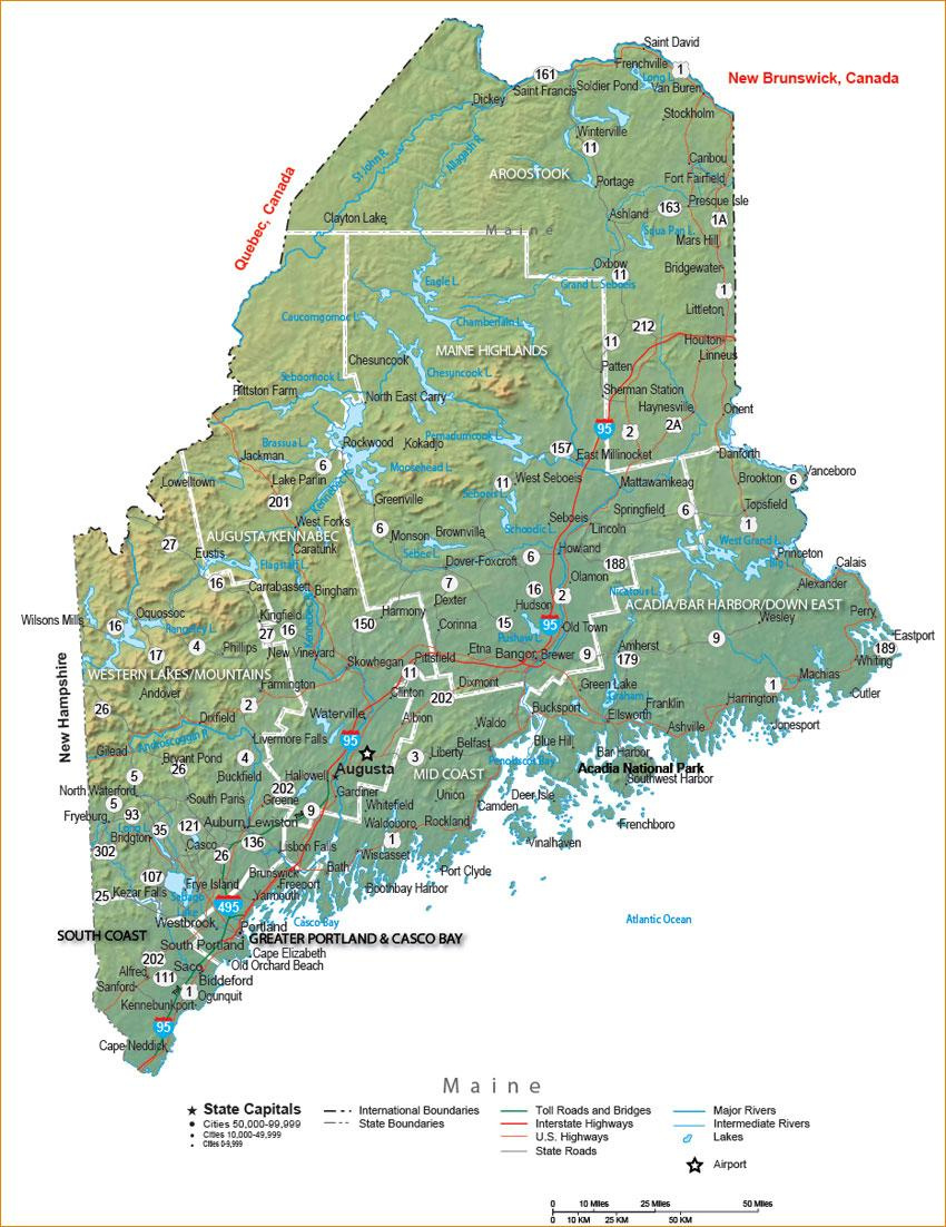 Maine State Maps | Travel Guides To Maine for Map Of Maine Usa With Cities
