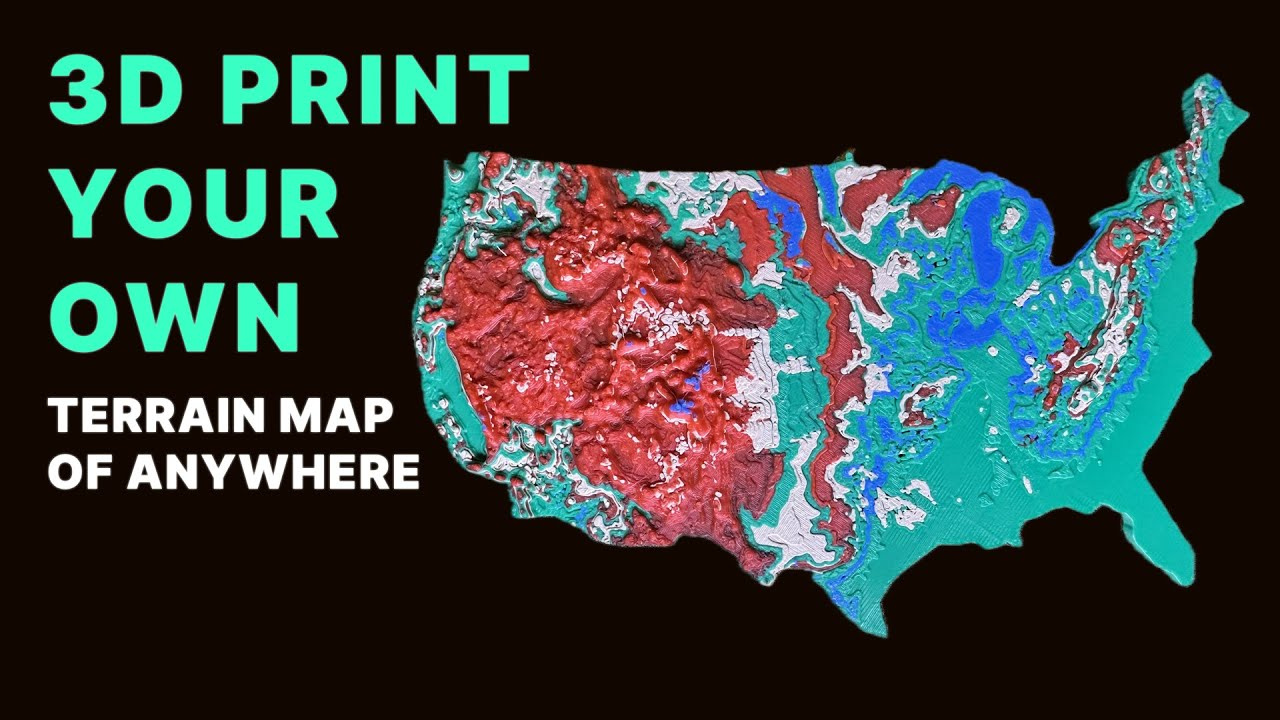 Make 3D Printed Terrain Maps Of Any Location For Free! regarding Create 3D Lanscape Map Of Usa