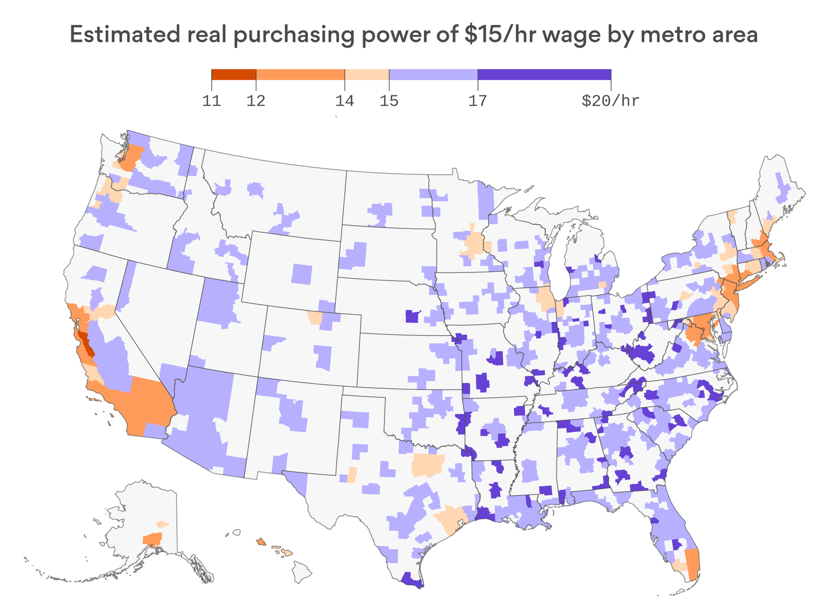 Map: Cost Of Living Comparison For U.s. Cities in Map of USA Cost of Living
