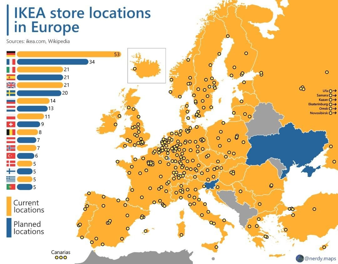 Map Of All Countries With Ikea Stores - Brilliant Maps regarding Map Of Ikea Stores In Usa