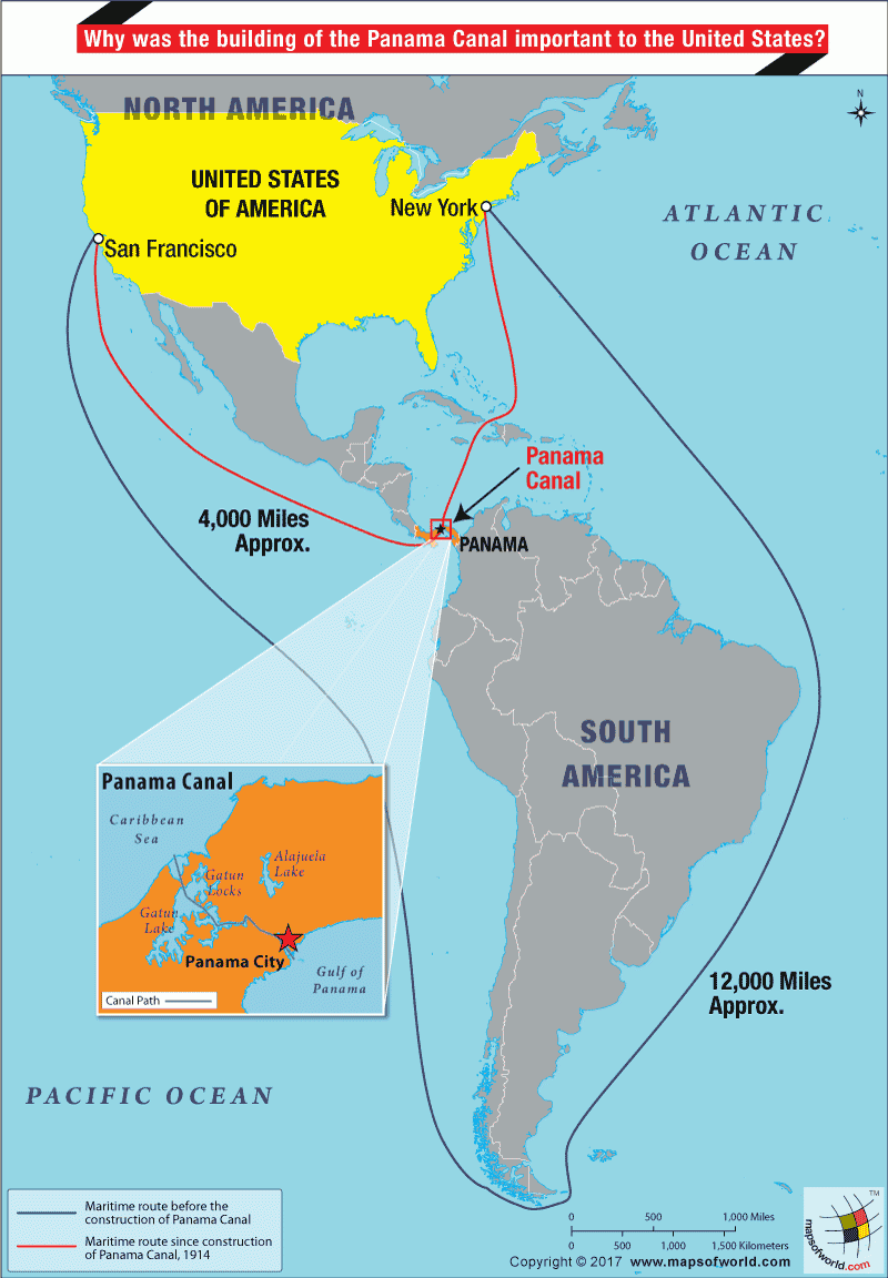 Map Of Americas Highlighting Panama Canal - Answers pertaining to Map Of Usa And Panama Canal