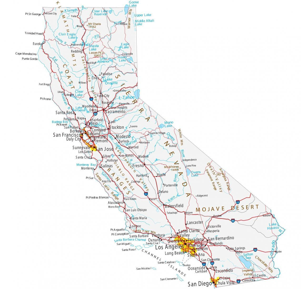 Map Of California - Cities And Highways - Gis Geography with Map Of Cities In California Usa