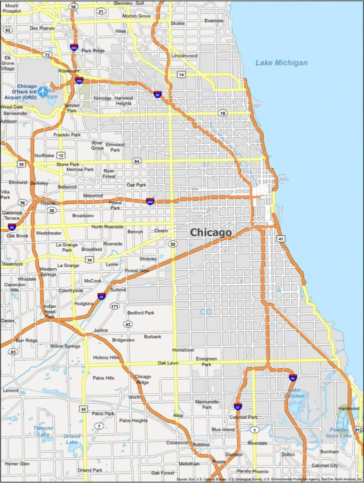 Show Chicago On Map of USA