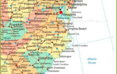 Map Of East Coast Of The United States within Map of the East Coast of the USA