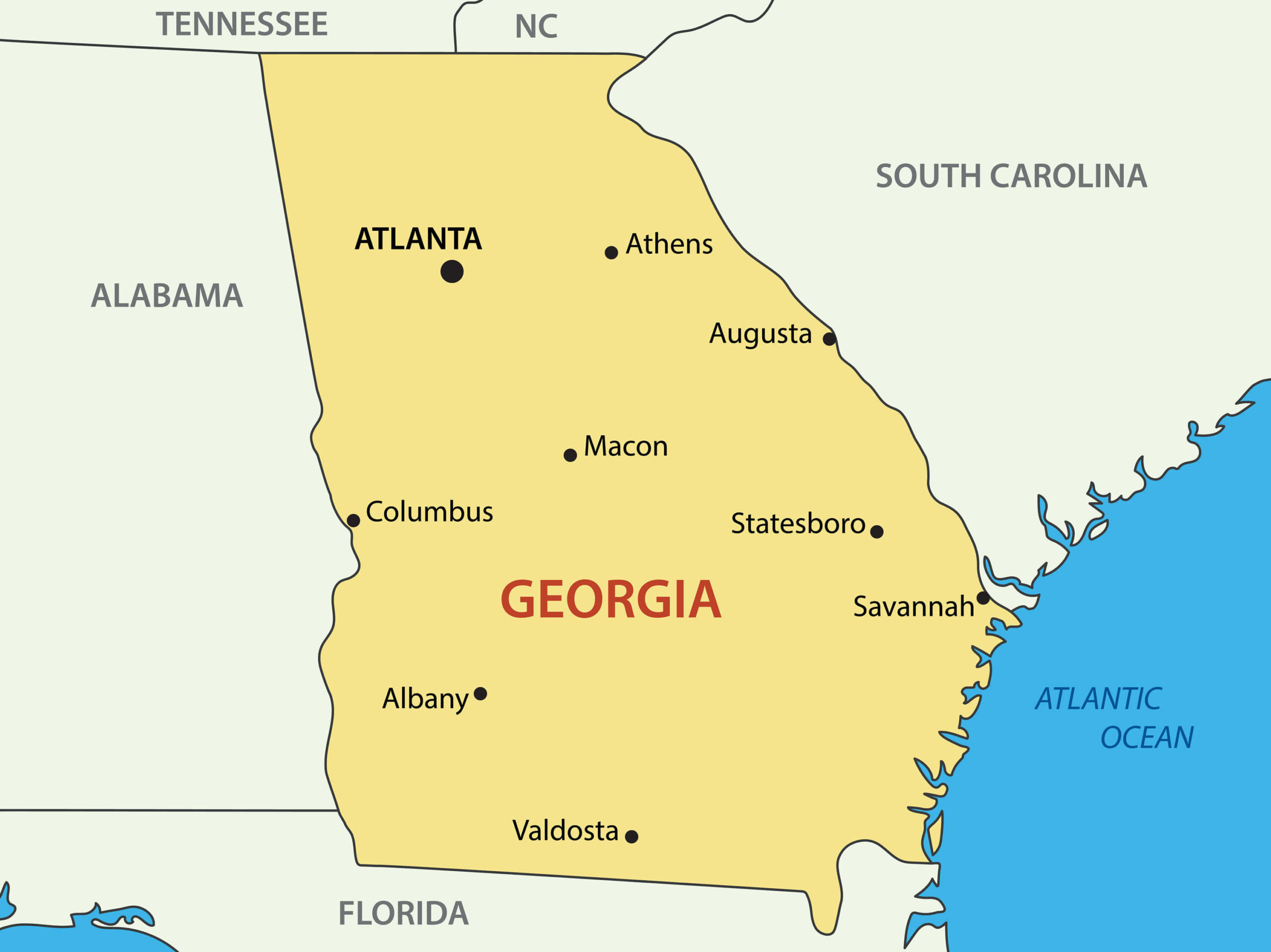 Map Of Georgia - Guide Of The World throughout Where Is Atlanta Georgia On the Map of USA