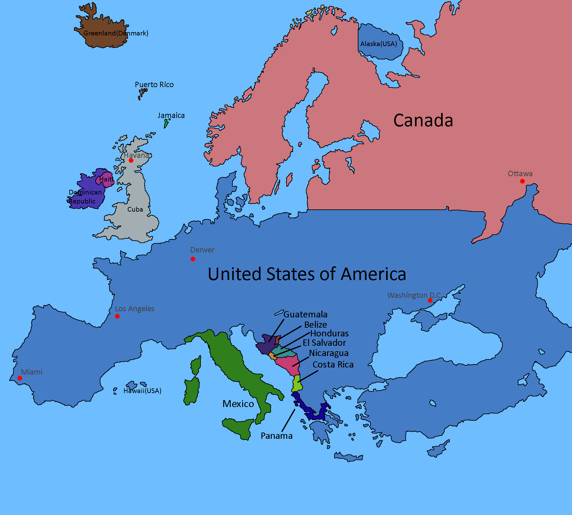 Map Of North America But In Europe : R/Mapporncirclejerk for Map Of Usa Canada And Europe