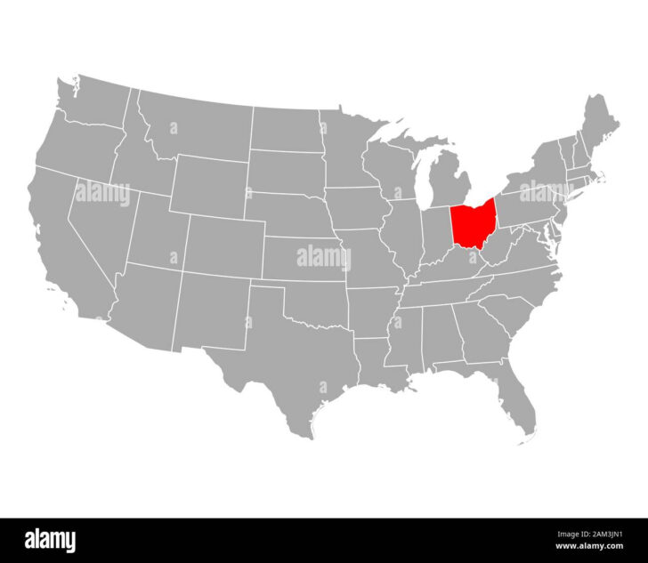 Ohio In the Map of USA Ohio In the Map of USA