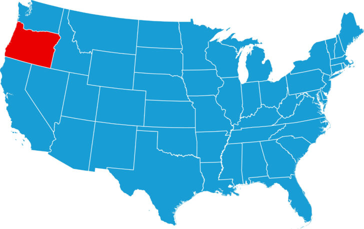 Oregon On the Map of USA
