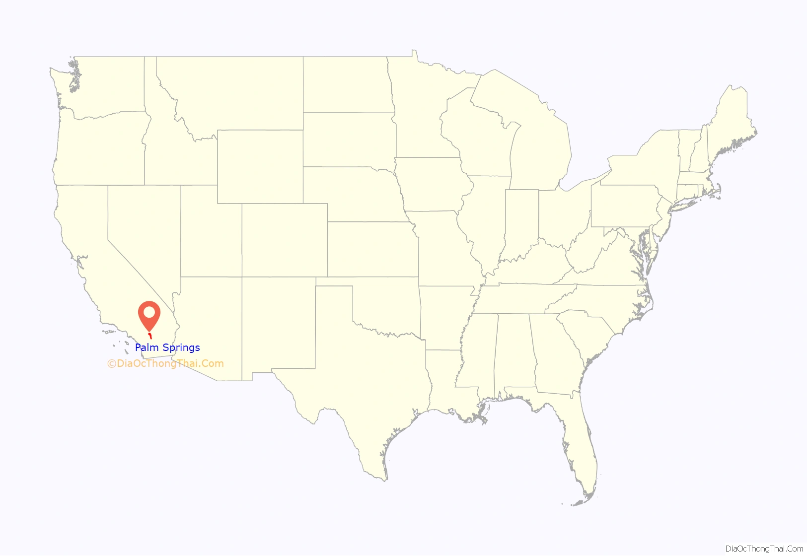 Map Of Palm Springs City, California - Thong Thai Real inside Palm Springs On Map Of Usa