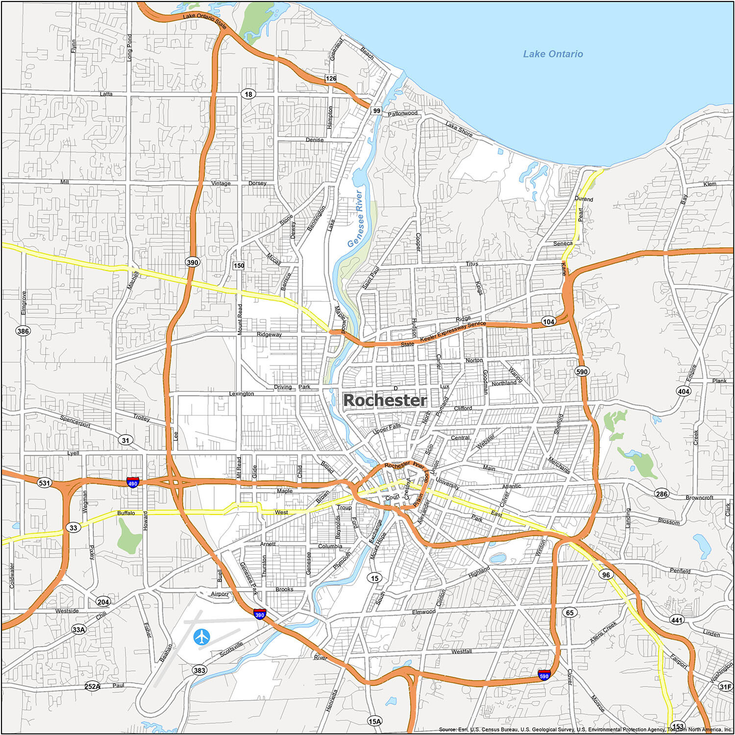 Map Of Rochester, New York - Gis Geography within Map Of Rochester New York Usa