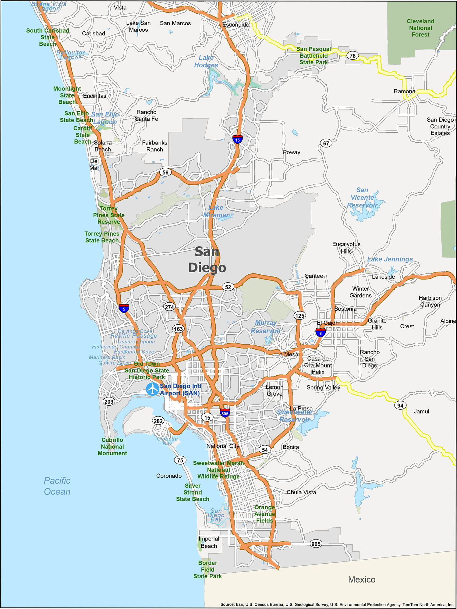 Map Of San Diego, California - Gis Geography with San Diego On Map of USA