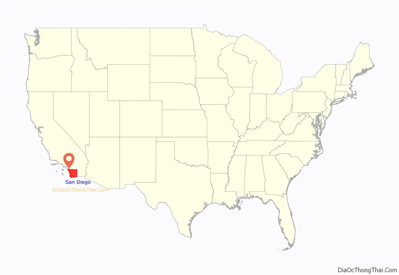 Map Of San Diego County, California - Thong Thai Real pertaining to San Diego On Map Of Usa