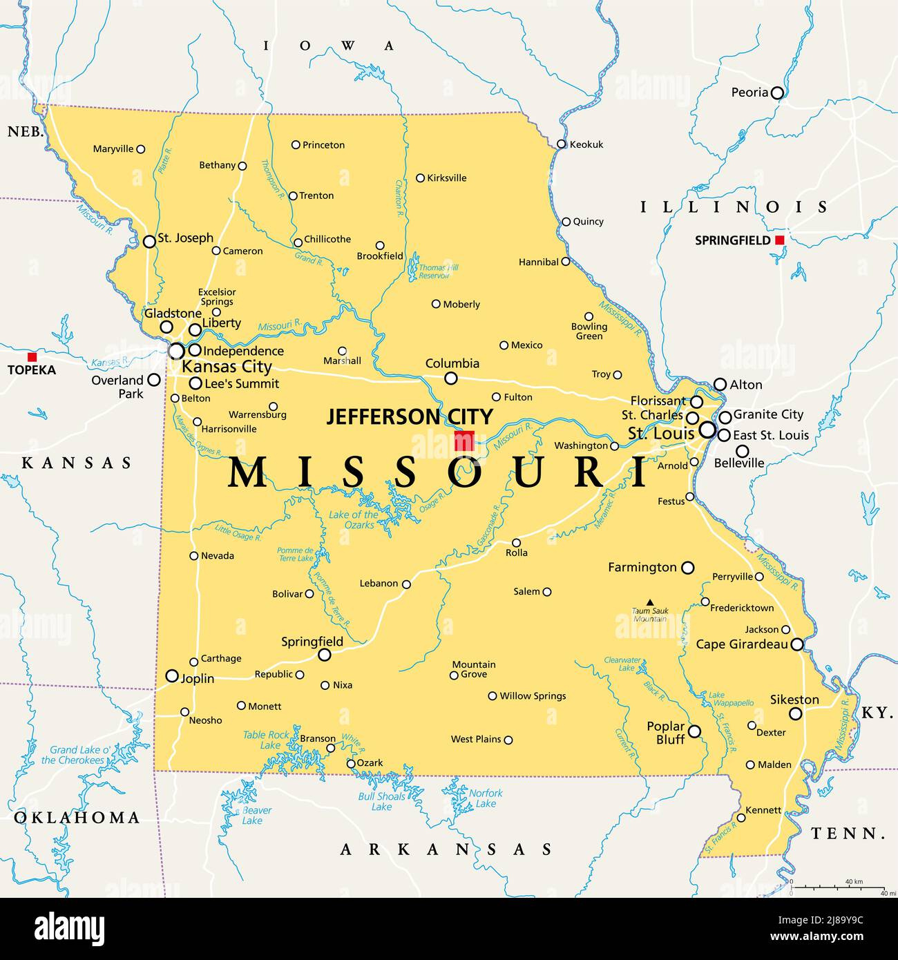 Map Of St Louis Hi-Res Stock Photography And Images - Alamy inside St Louis Missouri On Map of USA
