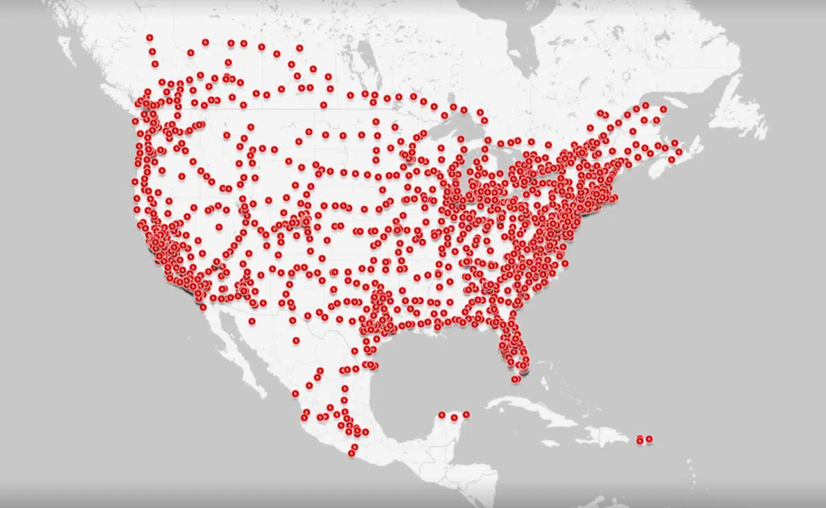 Map Of Tesla Supercharger Network In America Shows They&amp;#039;Re Slowly within Tesla Charging Stations Map Of Usa