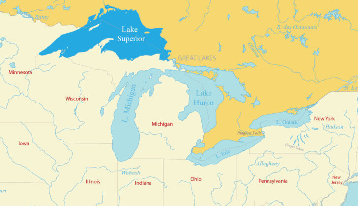 Lake Superior On Map of USA Lake Superior On Map of USA