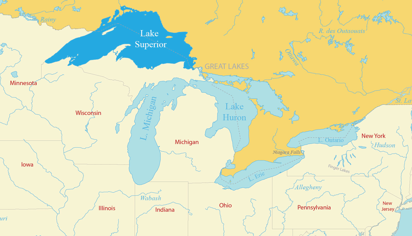 Map Of The Great Lakes Of North America - Gis Geography for Lake Superior On Map Of Usa