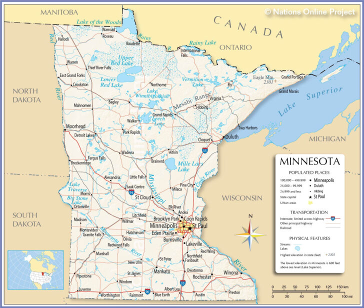 Show Minneapolis On Map of USA