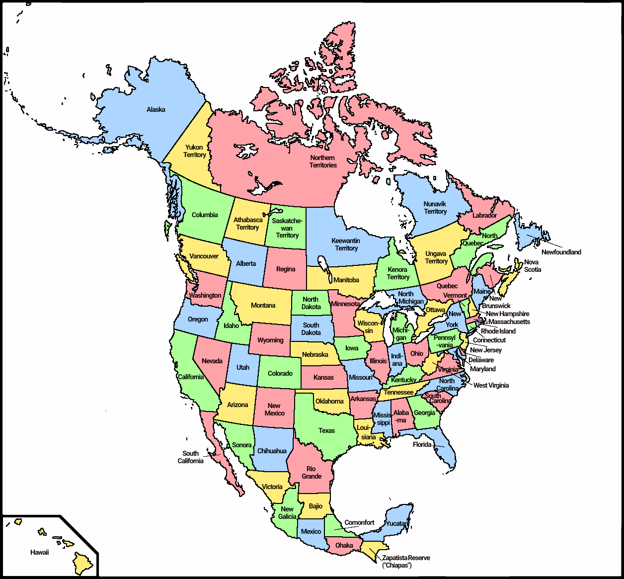 Map Of The United States With Annexed Canada &amp;amp; Mexico (Corrected throughout Map of USA with Mexico and Canada