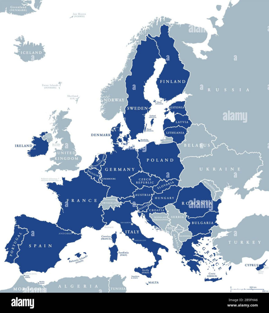 World Map of USA and Europe