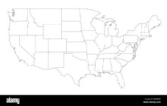 Map Of United States Black And White Stock Photos & Images – Alamy with regard to Map Of Usa States Black And White