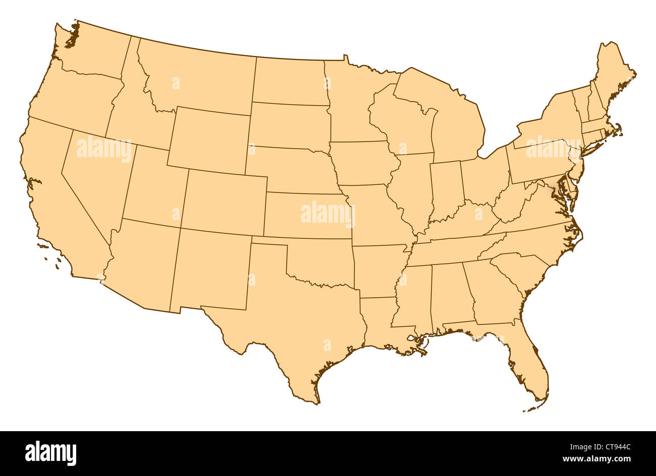 Map Of United States Where Washington, D.c. Is Highlighted Stock regarding Map Of Usa With Washington Dc Highlighted