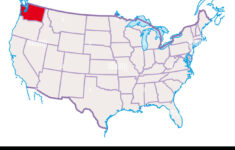Map Of Usa, Washington Highlighted In Red Stock Photo – Alamy with Where Is Washington On the Map of USA