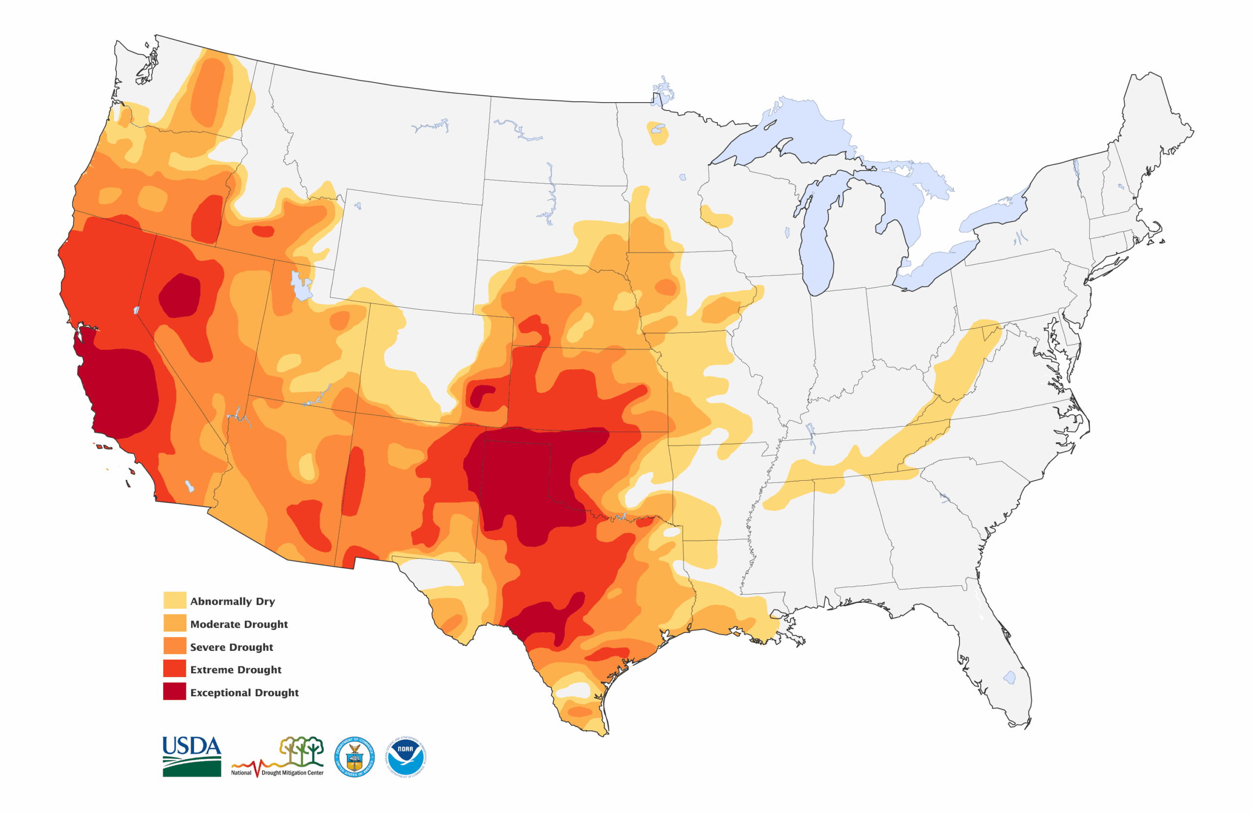 Map Shows Half Of The U.s. Suffering Drought Conditions | Wired with Map Of Drought Areas In Usa