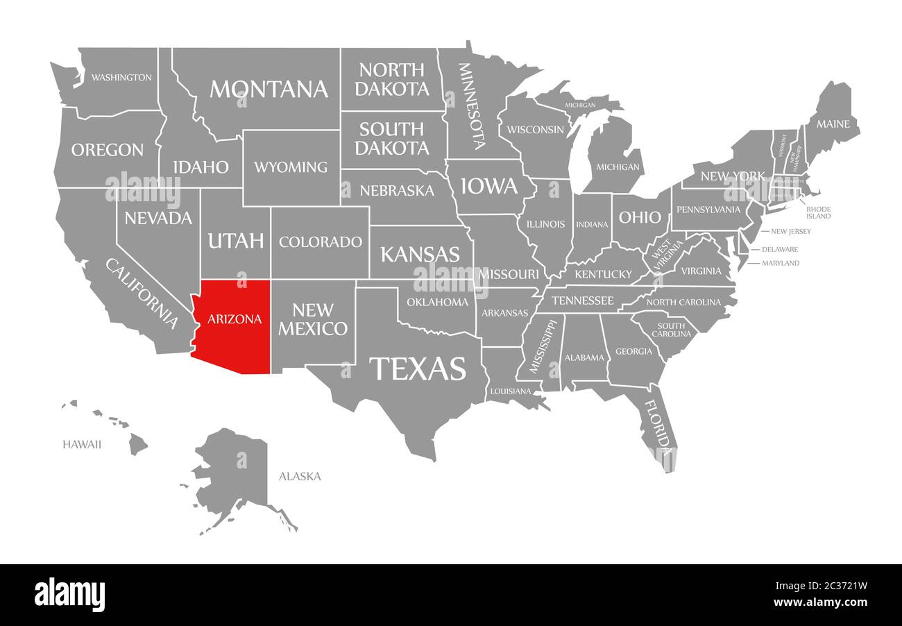 Map United Arizona Highlighted -Fotos Und -Bildmaterial In Hoher throughout Where Is Arizona On The Map Of Usa