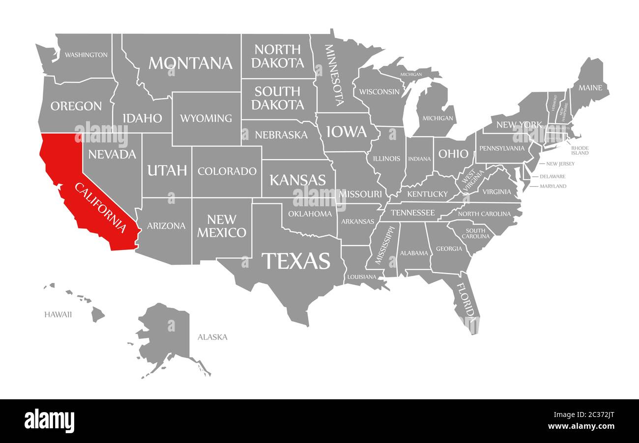 Map United California Highlighted -Fotos Und -Bildmaterial In in California In The Map Of Usa