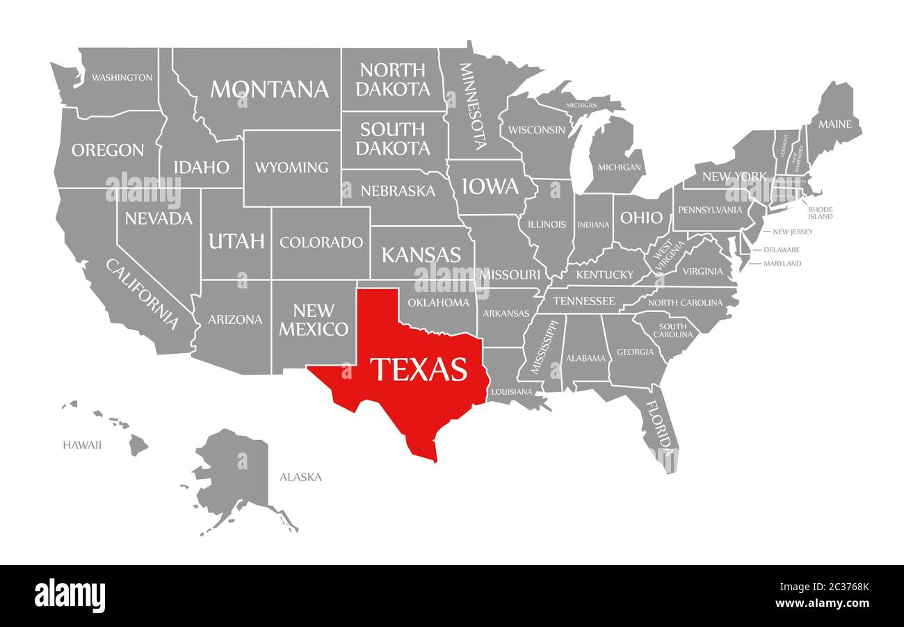 Map United Texas Highlighted -Fotos Und -Bildmaterial In Hoher in Texas In the Map of USA