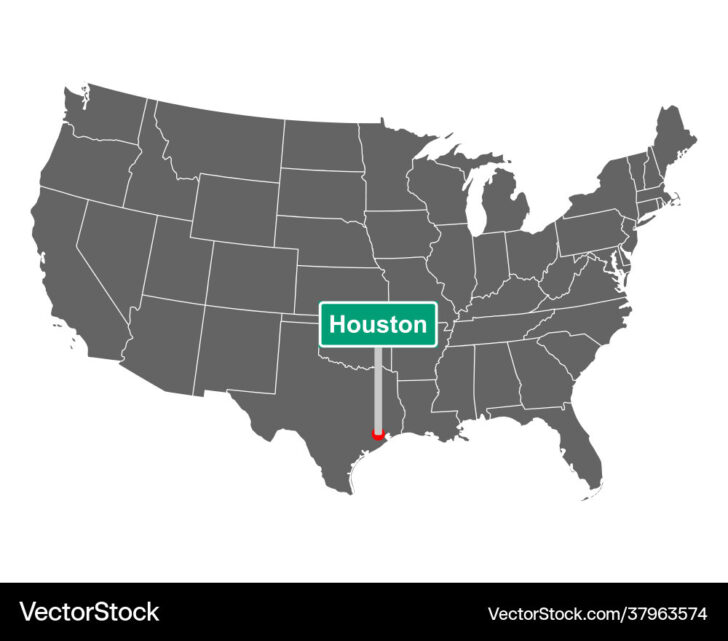 Houston Texas On Map of USA