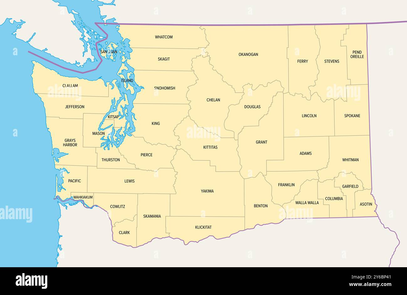 Map Washington State Usa -Fotos Und -Bildmaterial In Hoher regarding Map Of State Of Washington Usa